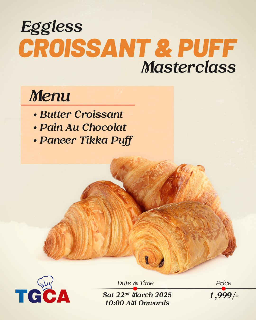 Eggless Croissant & puff Masterclass